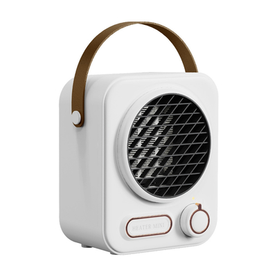 Miniaquecedor portátil clássico com ventilador branco espaço pequeno aquecedor com ventilador