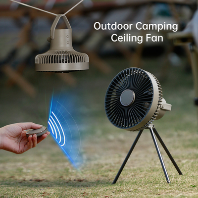ABS de acampamento exterior Mini Tripod Fan portátil claro recarregável do fã da bateria 10000mAh