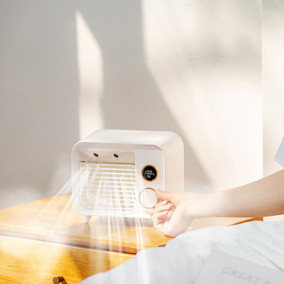 O melhor fã portátil do refrigerador refrigerar de água USB do diodo emissor de luz Mini Personal Rechargeable Air Conditioner