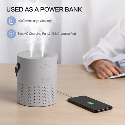 humidificador fresco ultrassônico da névoa do humidificador 1.1L mini USB do ar da bateria 4000mAh