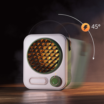 Miniaquecedor portátil clássico com ventilador branco espaço pequeno aquecedor com ventilador