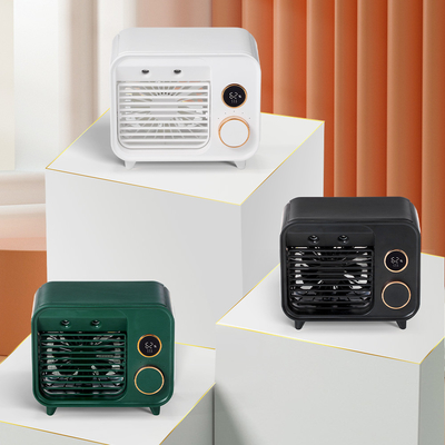 USB Mini Portable Wireless Fan Cooler com pulverizador da luz e da névoa da noite do diodo emissor de luz