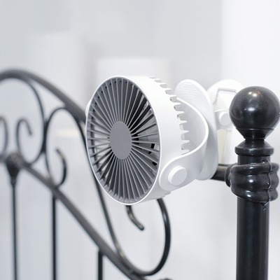 Fã de gerencio portátil recarregável de 360 graus de 5 Vane Desk Clip On Fan mini USB